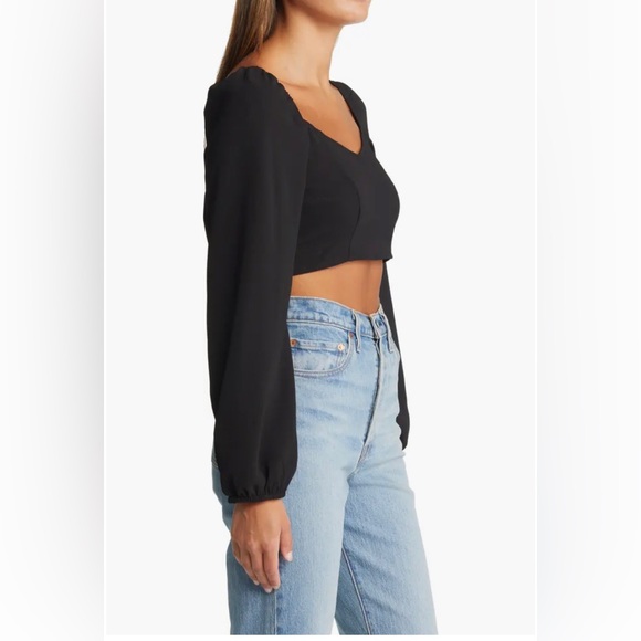 NWT VERO MODA Saga Sweetheart Neck Crop Top - Picture 3 of 6